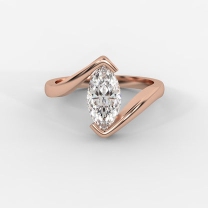 Daisy Wrap Solitaire Ring – Marquise - AYKA JEWELS