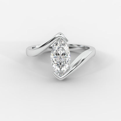 Daisy Wrap Solitaire Ring – Marquise - AYKA JEWELS