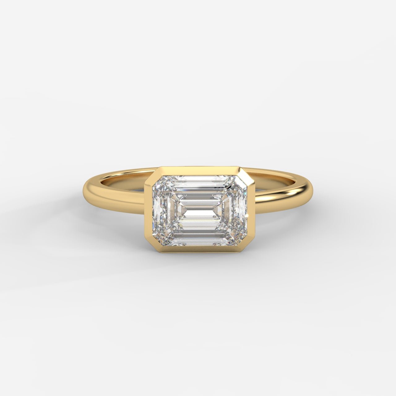 Eden East - West Bezel Solitaire Ring - Emerald - AYKA JEWELS