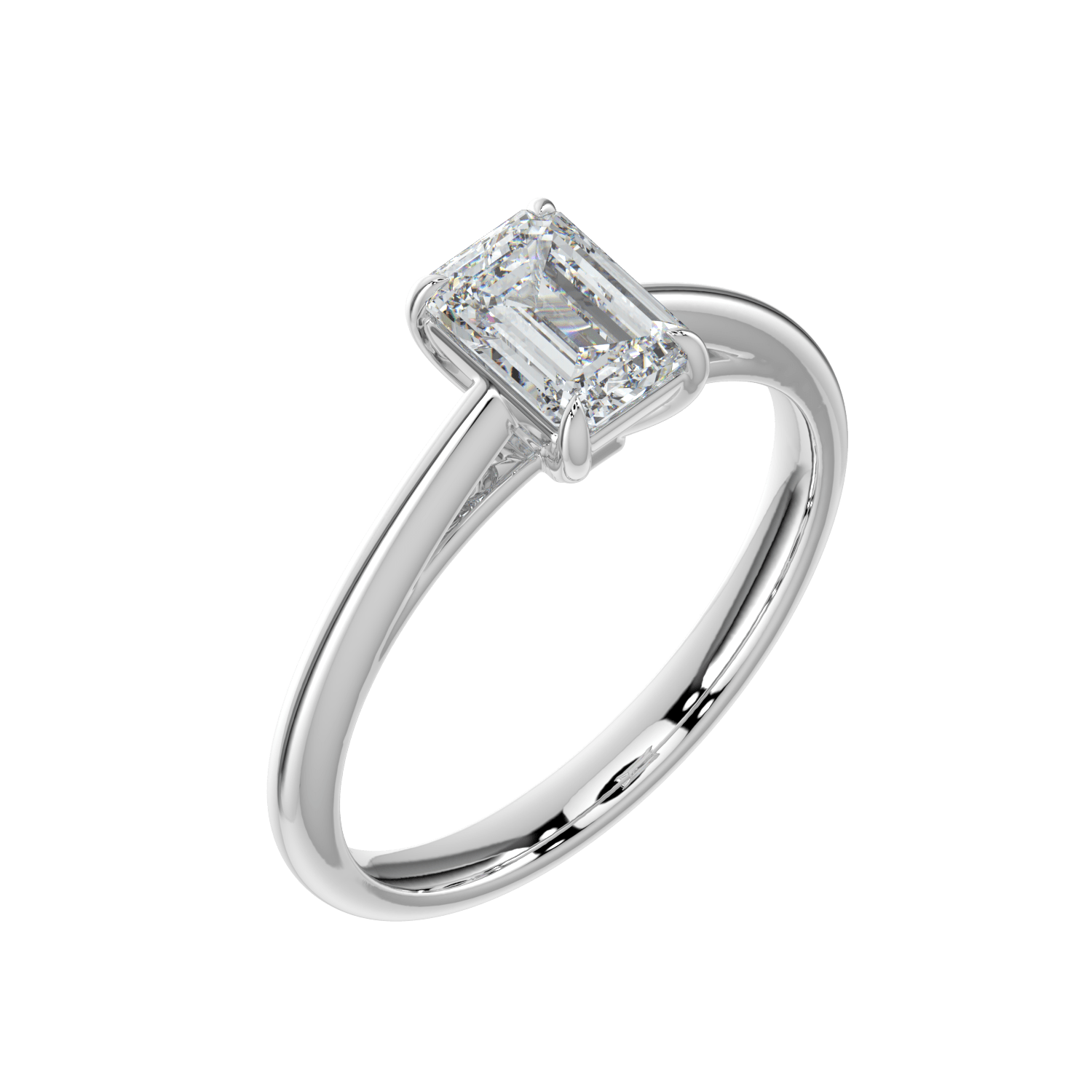 Elara Diamond Solitaire Ring - Emerald - AYKA JEWELS