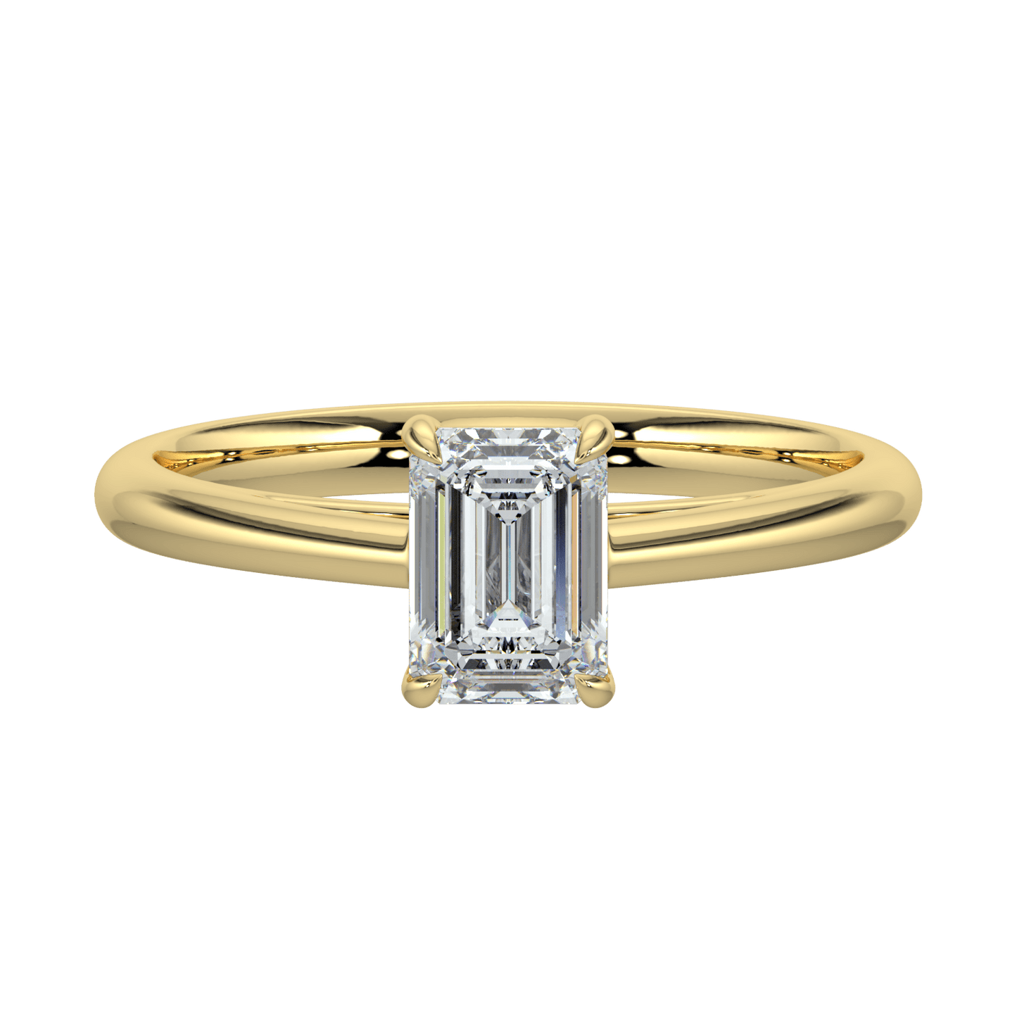 Elara Diamond Solitaire Ring - Emerald - AYKA JEWELS