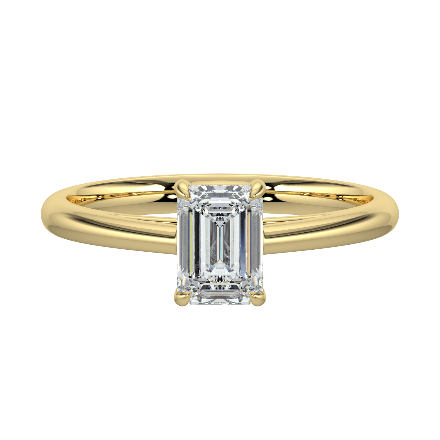 Elara Diamond Solitaire Ring - Emerald - AYKA JEWELS