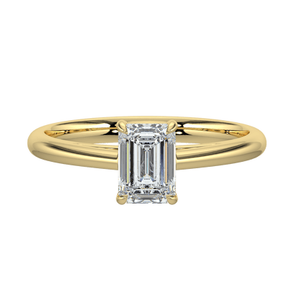 Elara Diamond Solitaire Ring - Emerald - AYKA JEWELS