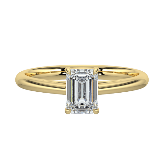 Elara Diamond Solitaire Ring - Emerald - AYKA JEWELS