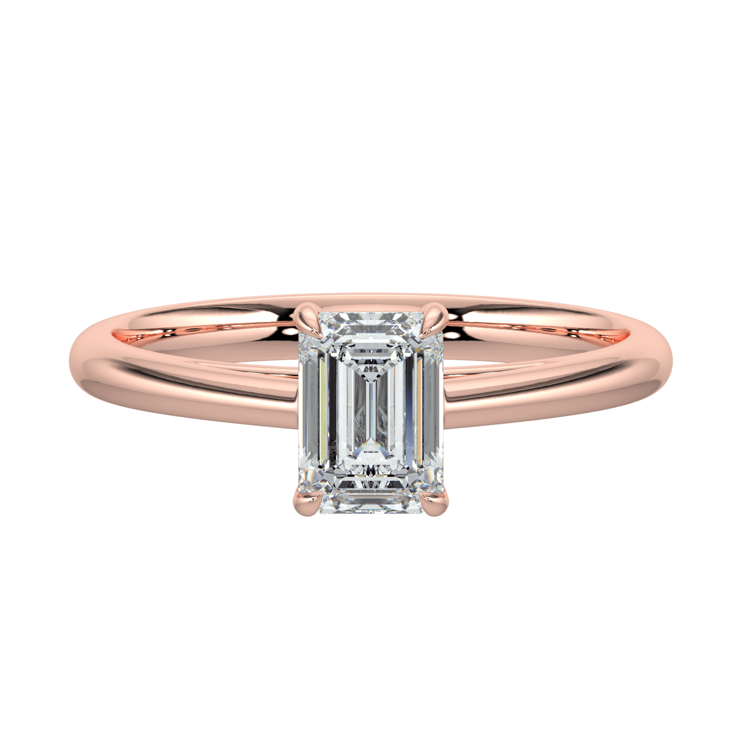 Elara Diamond Solitaire Ring - Emerald - AYKA JEWELS