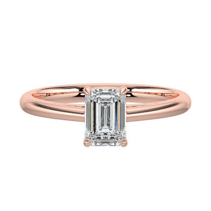 Elara Diamond Solitaire Ring - Emerald - AYKA JEWELS