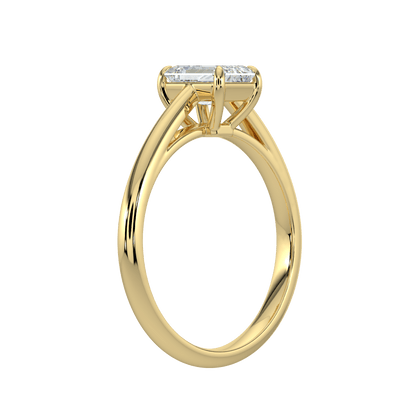 Elara Diamond Solitaire Ring - Emerald - AYKA JEWELS