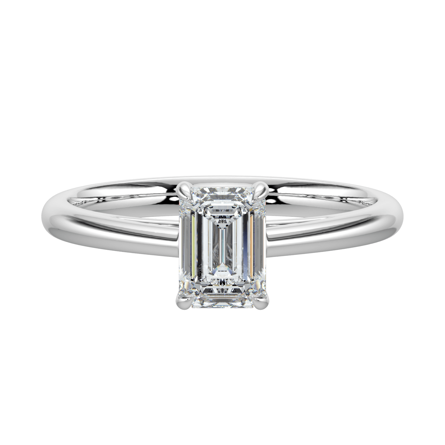 Elara Diamond Solitaire Ring - Emerald - AYKA JEWELS