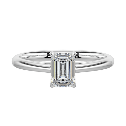 Elara Diamond Solitaire Ring - Emerald - AYKA JEWELS