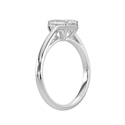 Elara Diamond Solitaire Ring - Emerald - AYKA JEWELS