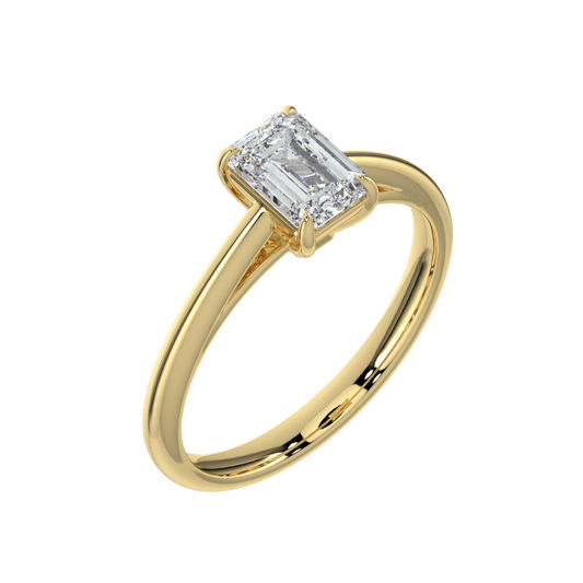 Elara Diamond Solitaire Ring - Emerald - AYKA JEWELS