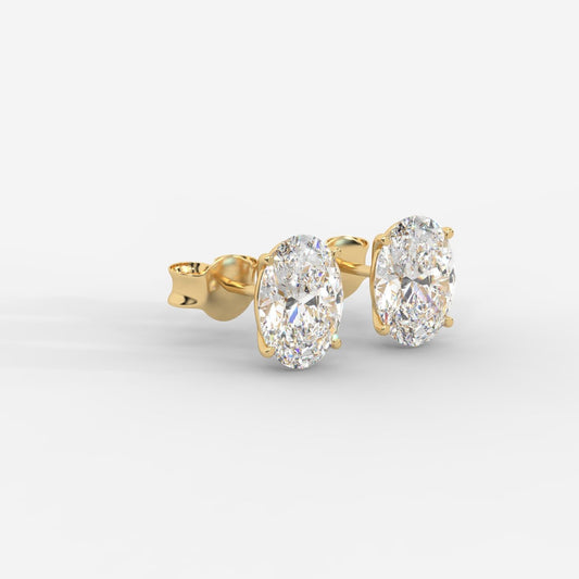 Elise Classic Diamond Stud Earrings – Oval - AYKA JEWELS