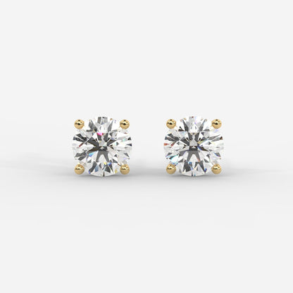 Elise Classic Diamond Stud Earrings – Round - AYKA JEWELS