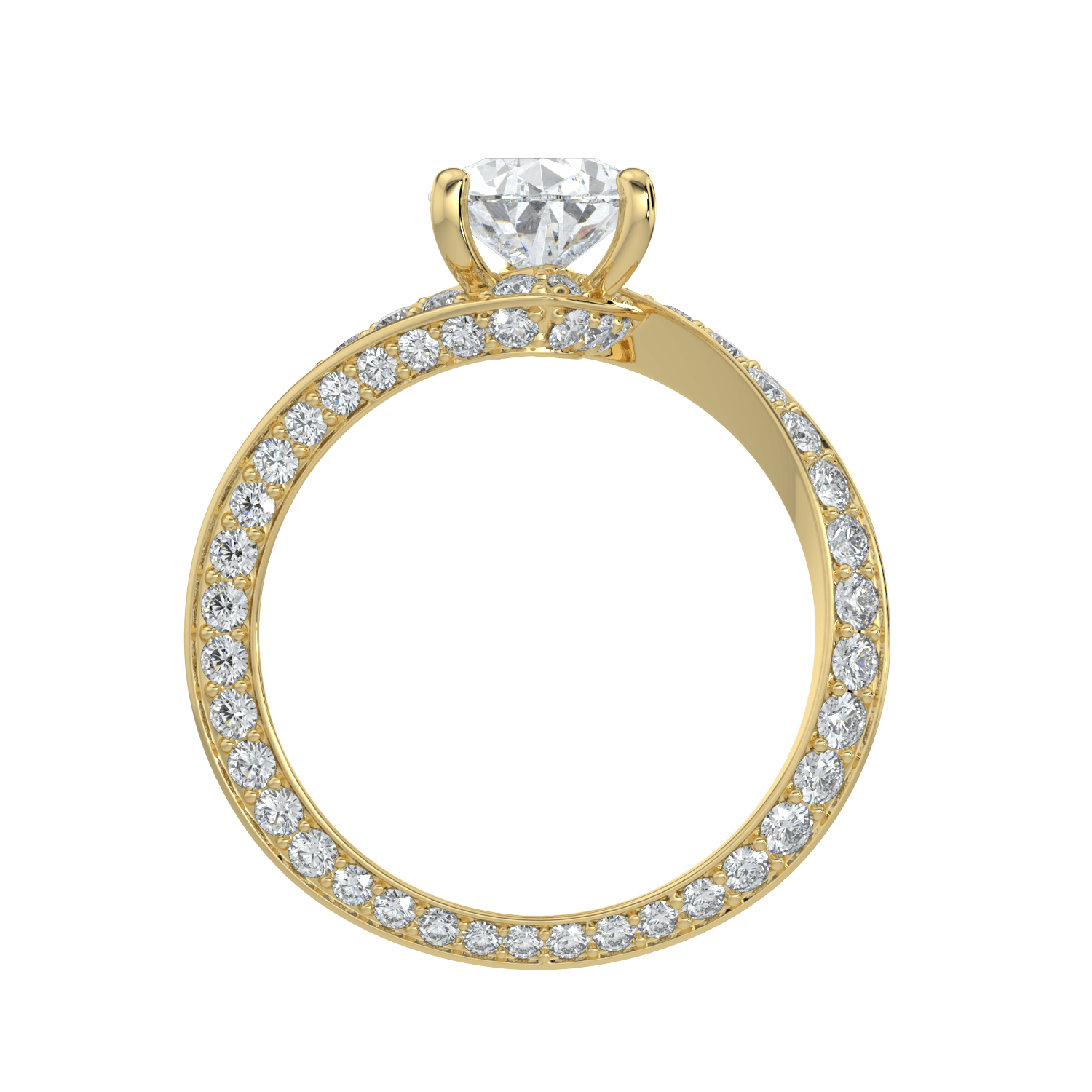 Elowen Diamond Ring with Pavé Crossover Band - Pear - AYKA JEWELS