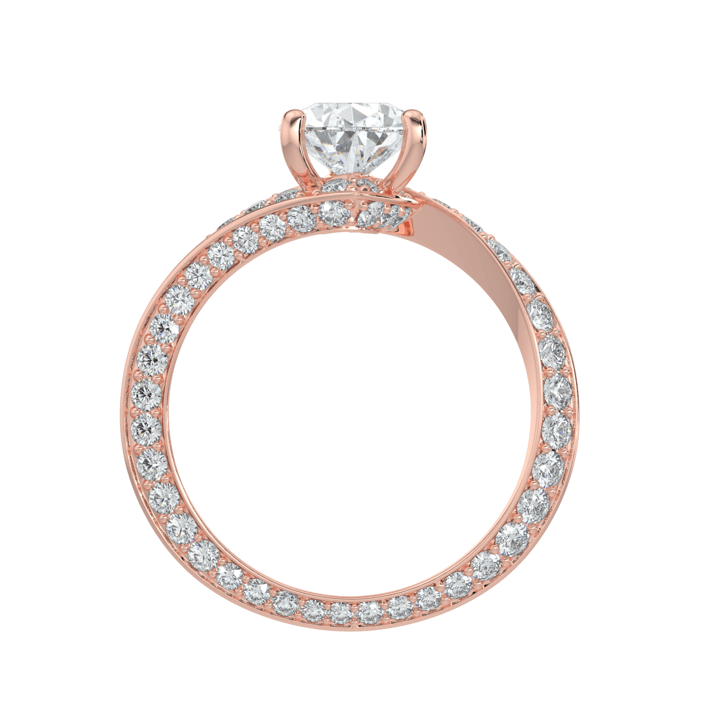 Elowen Diamond Ring with Pavé Crossover Band - Pear - AYKA JEWELS