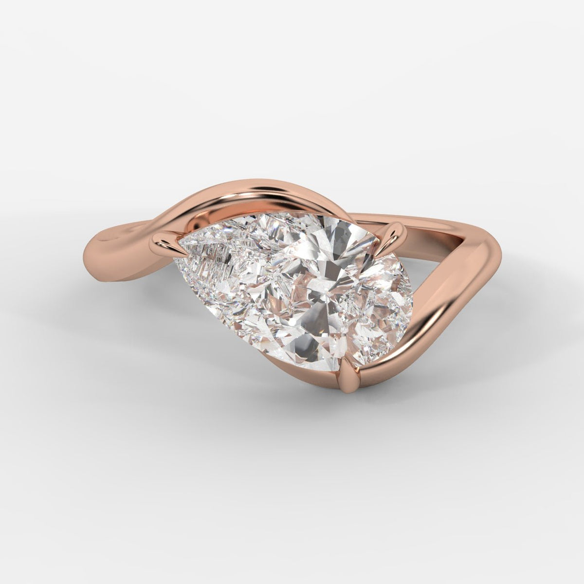 Embrace Solitaire Ring – Pear - AYKA JEWELS