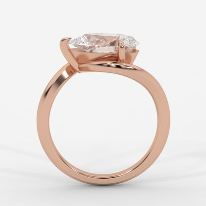 Embrace Solitaire Ring – Pear - AYKA JEWELS