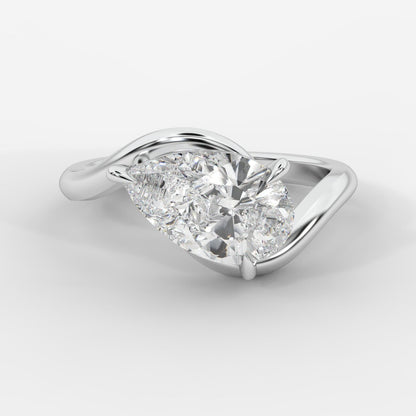 Embrace Solitaire Ring – Pear - AYKA JEWELS