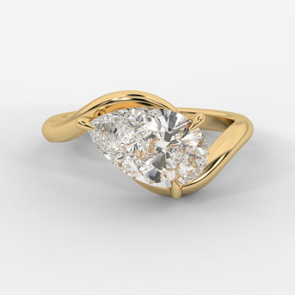 Embrace Solitaire Ring – Pear - AYKA JEWELS