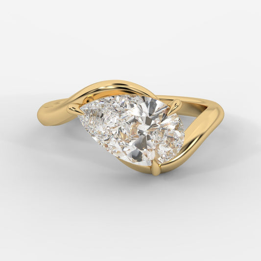 Embrace Solitaire Ring – Pear - AYKA JEWELS