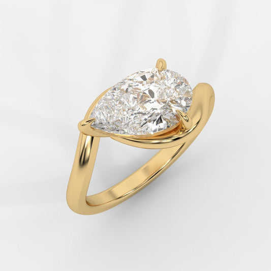 Embrace Solitaire Ring – Pear - AYKA JEWELS