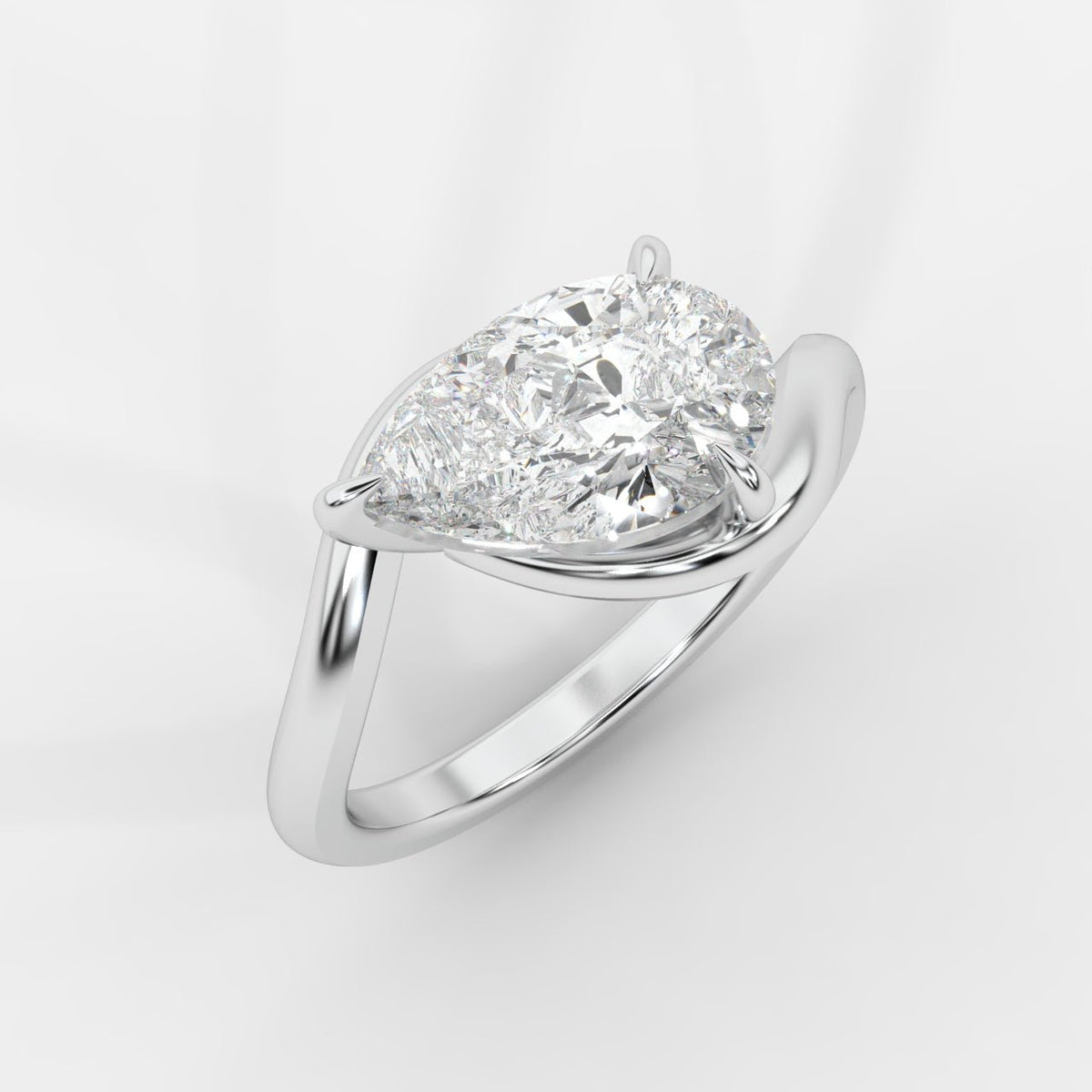 Embrace Solitaire Ring – Pear - AYKA JEWELS