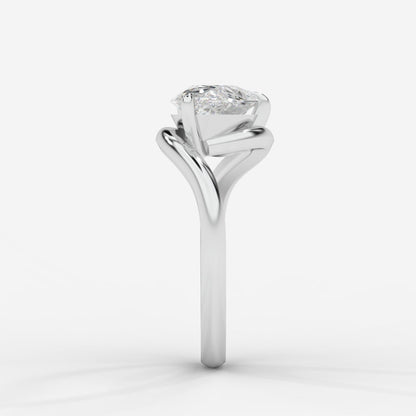 Embrace Solitaire Ring – Pear - AYKA JEWELS
