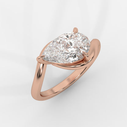 Embrace Solitaire Ring – Pear - AYKA JEWELS