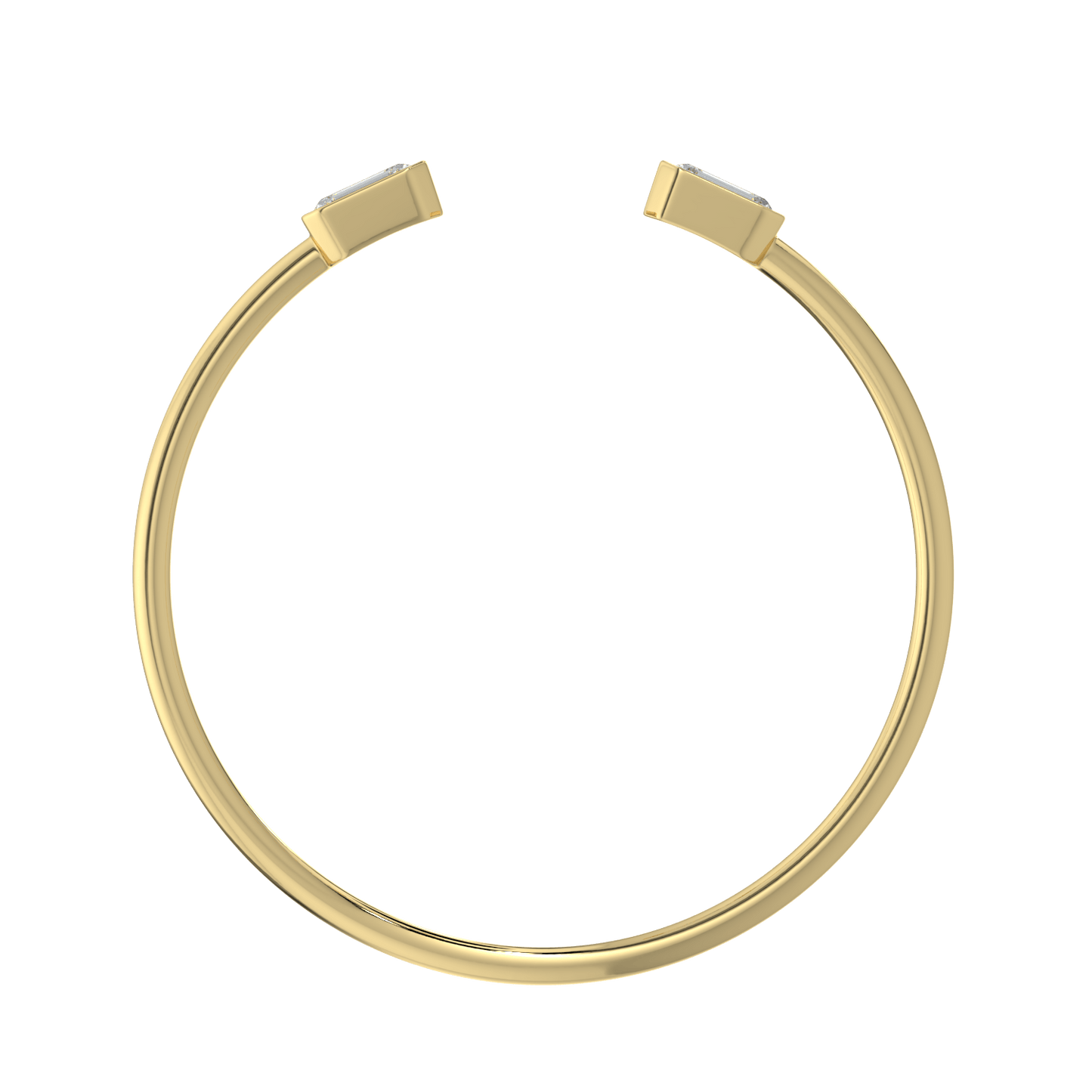 Emerald - Cut Diamond Open Cuff Bracelet - AYKA JEWELS