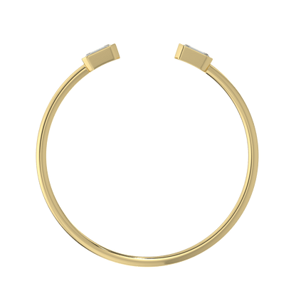 Emerald - Cut Diamond Open Cuff Bracelet - AYKA JEWELS