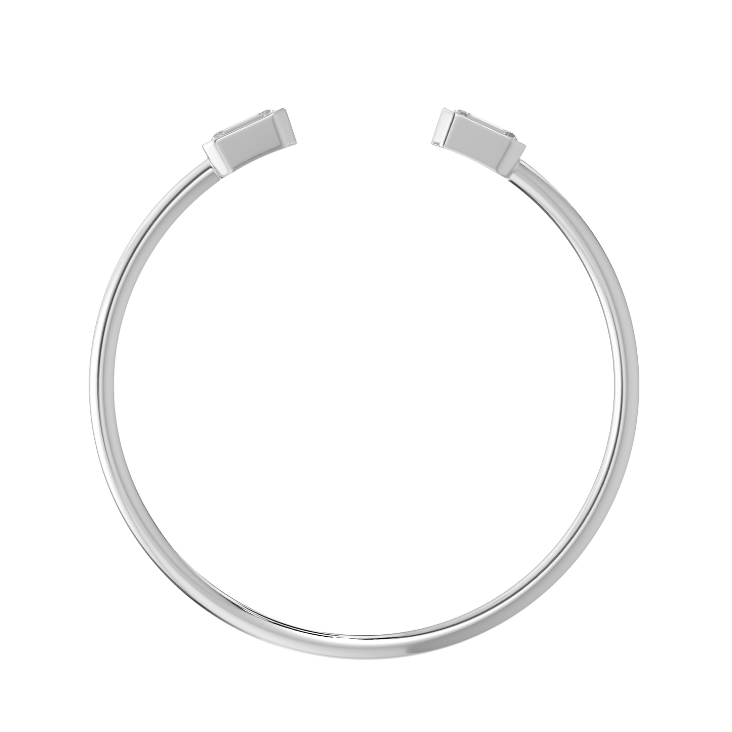 Emerald - Cut Diamond Open Cuff Bracelet - AYKA JEWELS