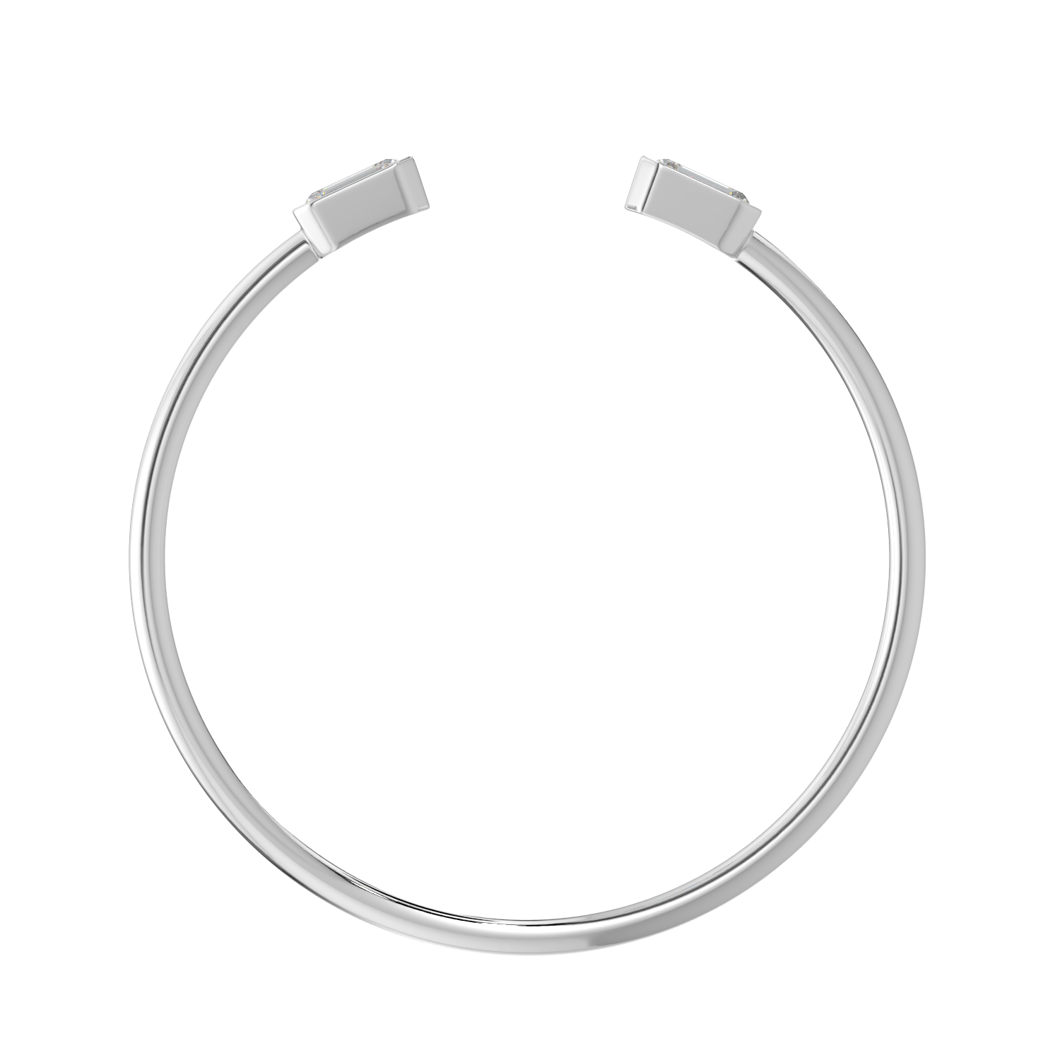 Emerald - Cut Diamond Open Cuff Bracelet - AYKA JEWELS