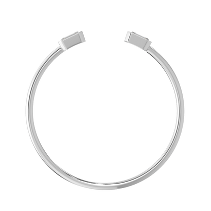 Emerald - Cut Diamond Open Cuff Bracelet - AYKA JEWELS