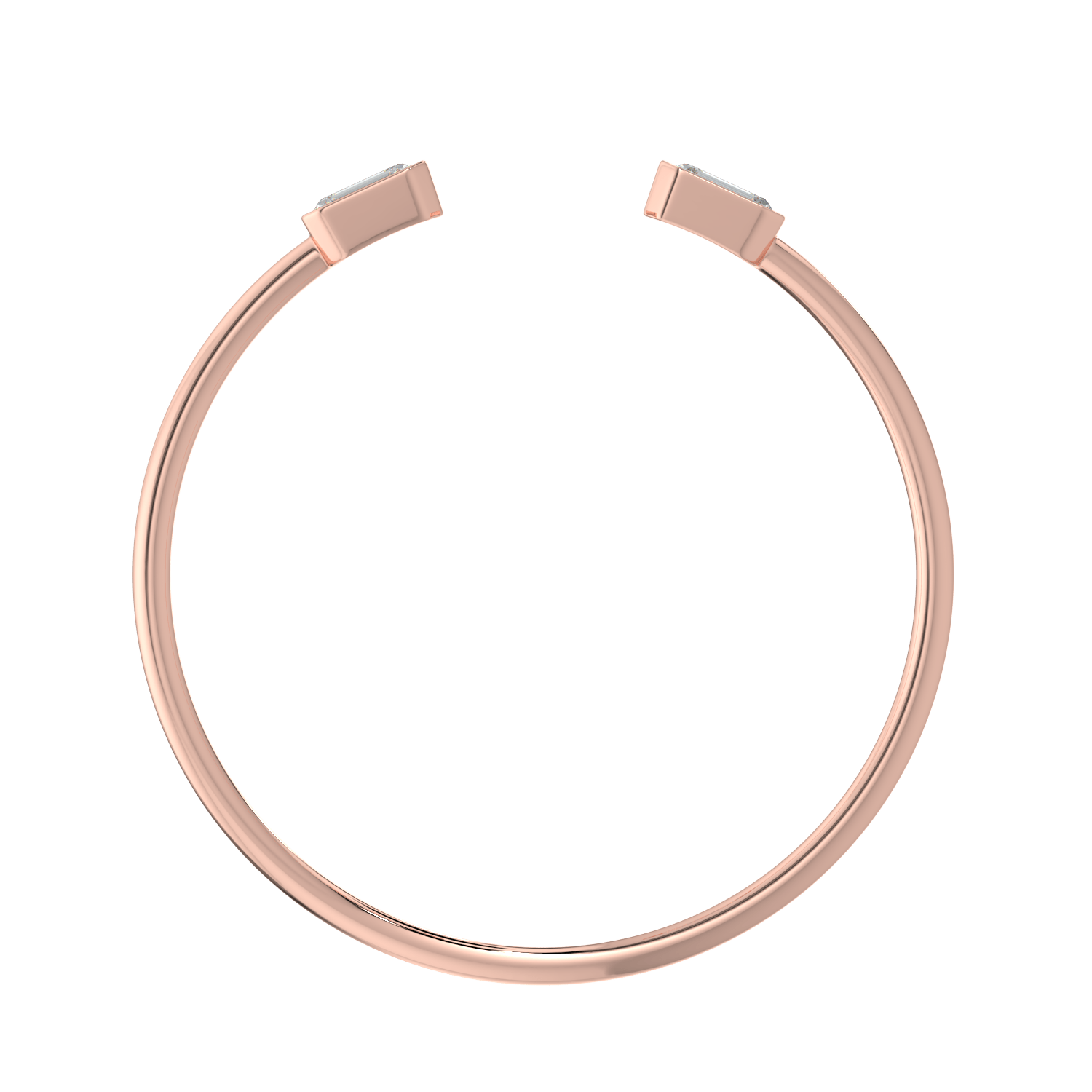 Emerald - Cut Diamond Open Cuff Bracelet - AYKA JEWELS