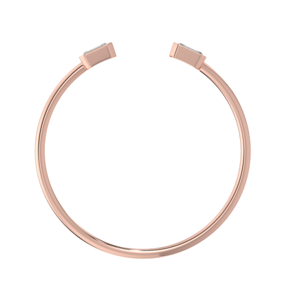 Emerald - Cut Diamond Open Cuff Bracelet - AYKA JEWELS