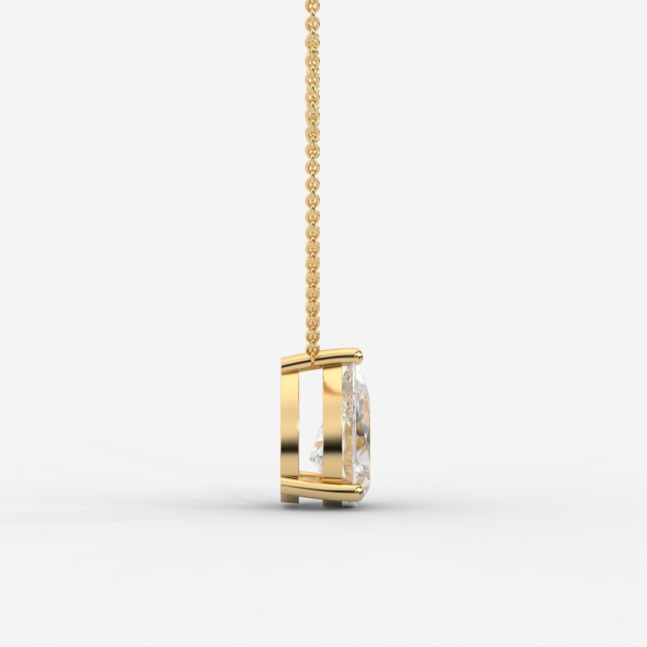 Emma Solitaire Pendant With 18" Adjustable Chain - Pear - AYKA JEWELS
