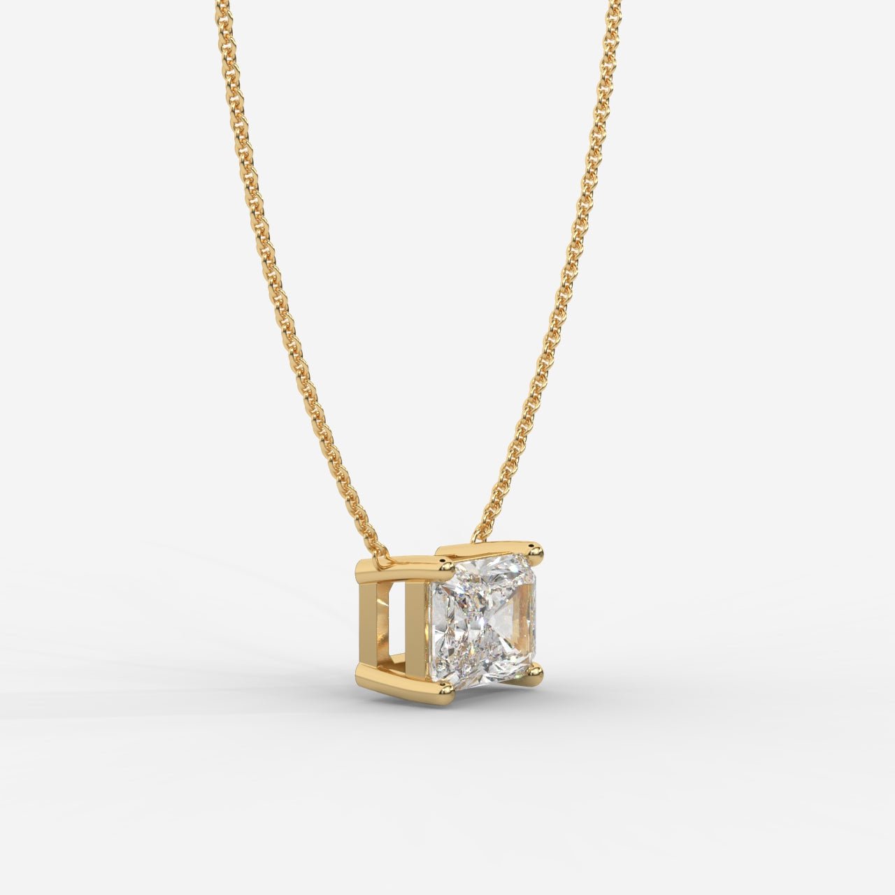 Emma Solitaire Pendant With 18" Adjustable Chain - Radiant - AYKA JEWELS