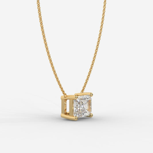 Emma Solitaire Pendant With 18" Adjustable Chain - Radiant - AYKA JEWELS