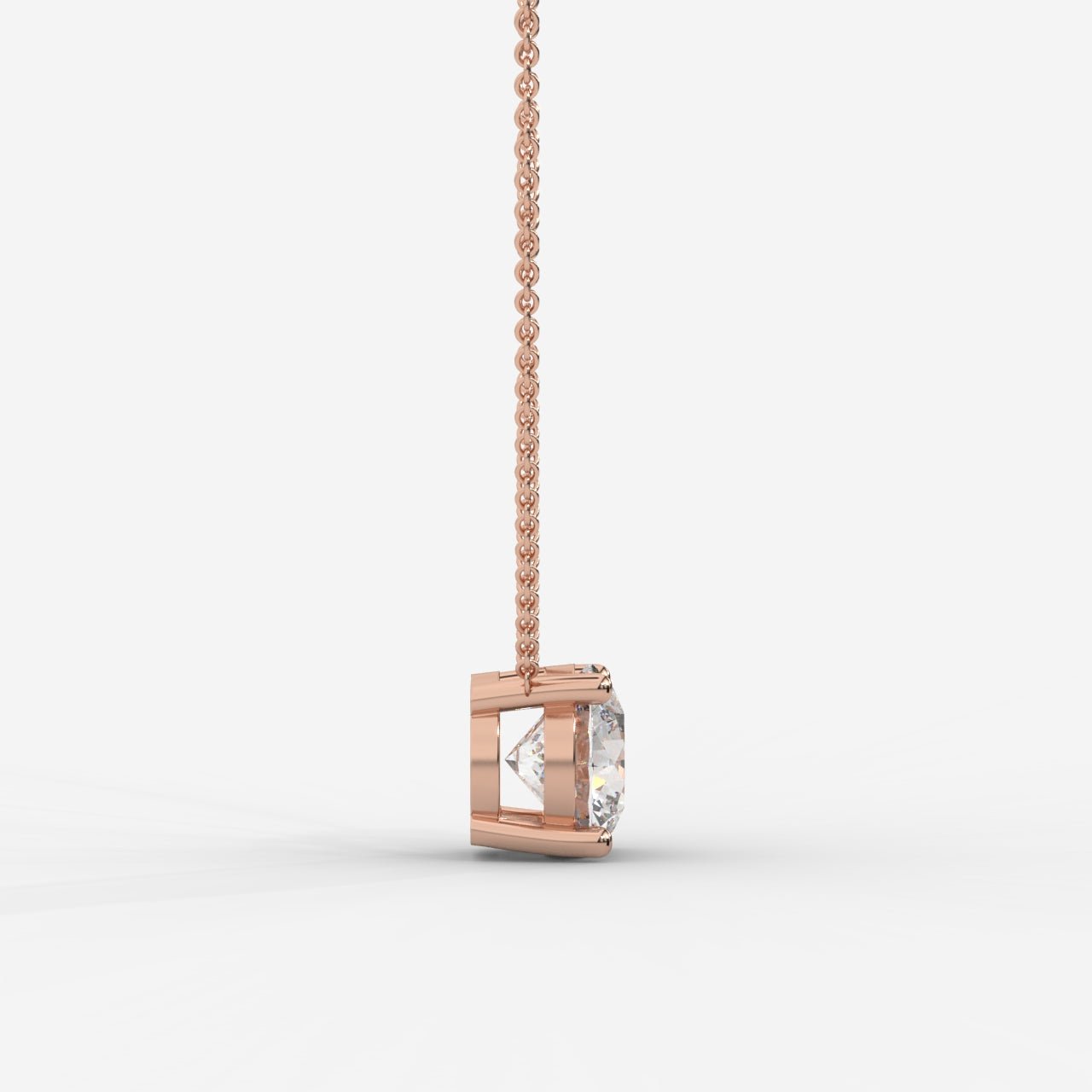 Emma Solitaire Pendant With 18" Adjustable Chain - Round - AYKA JEWELS