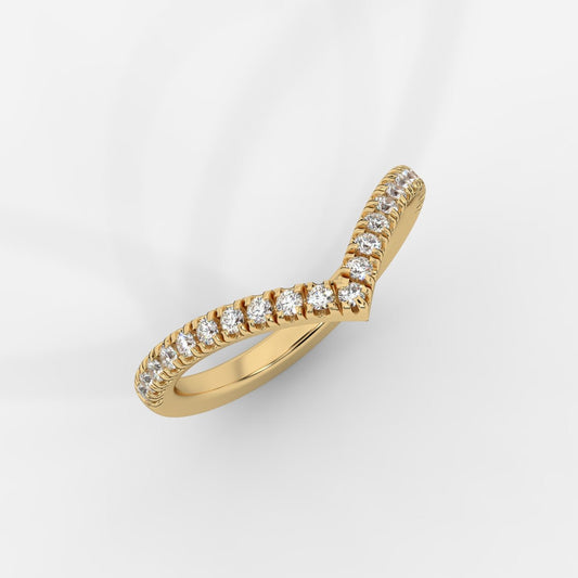 Eveline Chevron Wedding Band - AYKA JEWELS