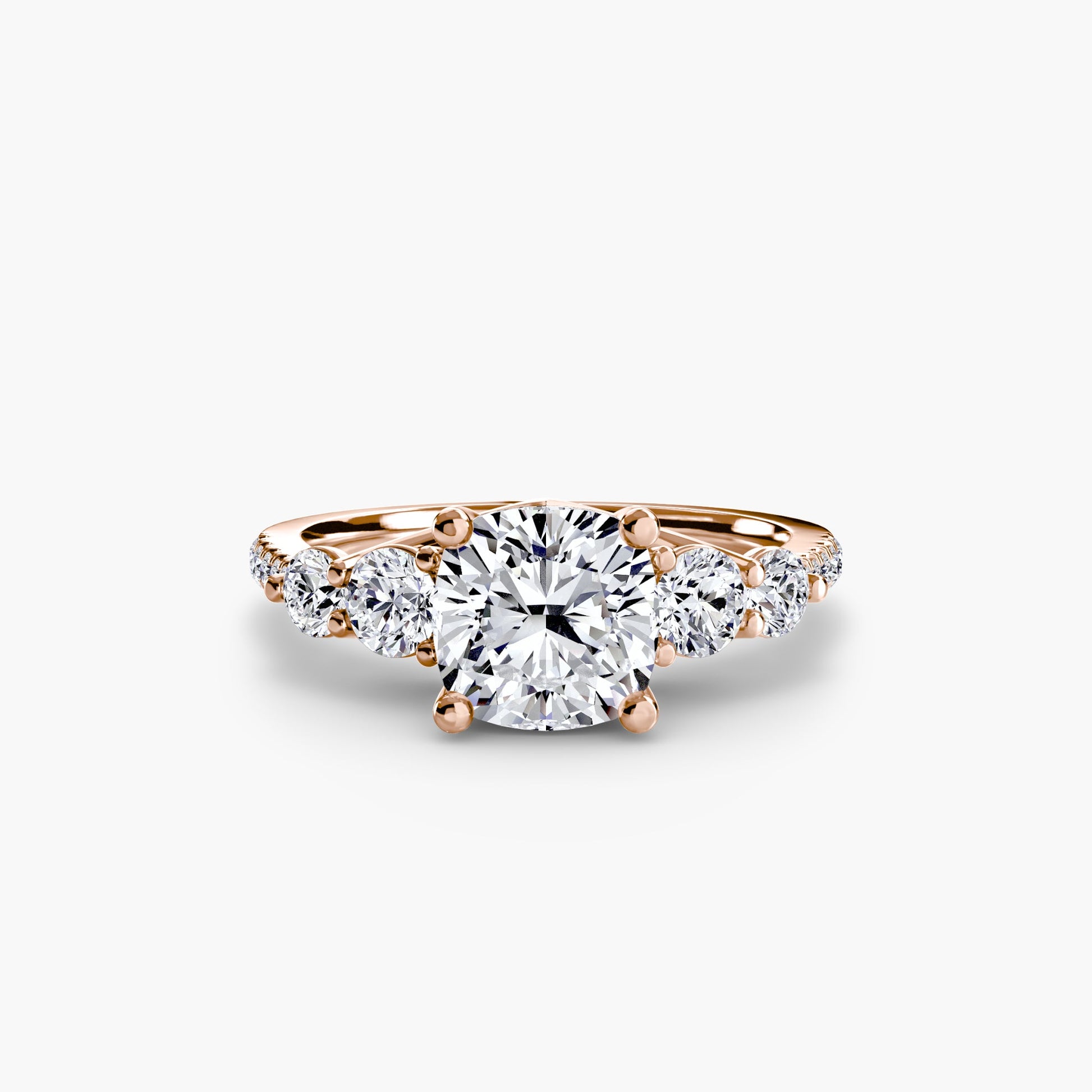 Five Stone Ring with Pavé Band - AYKA JEWELS