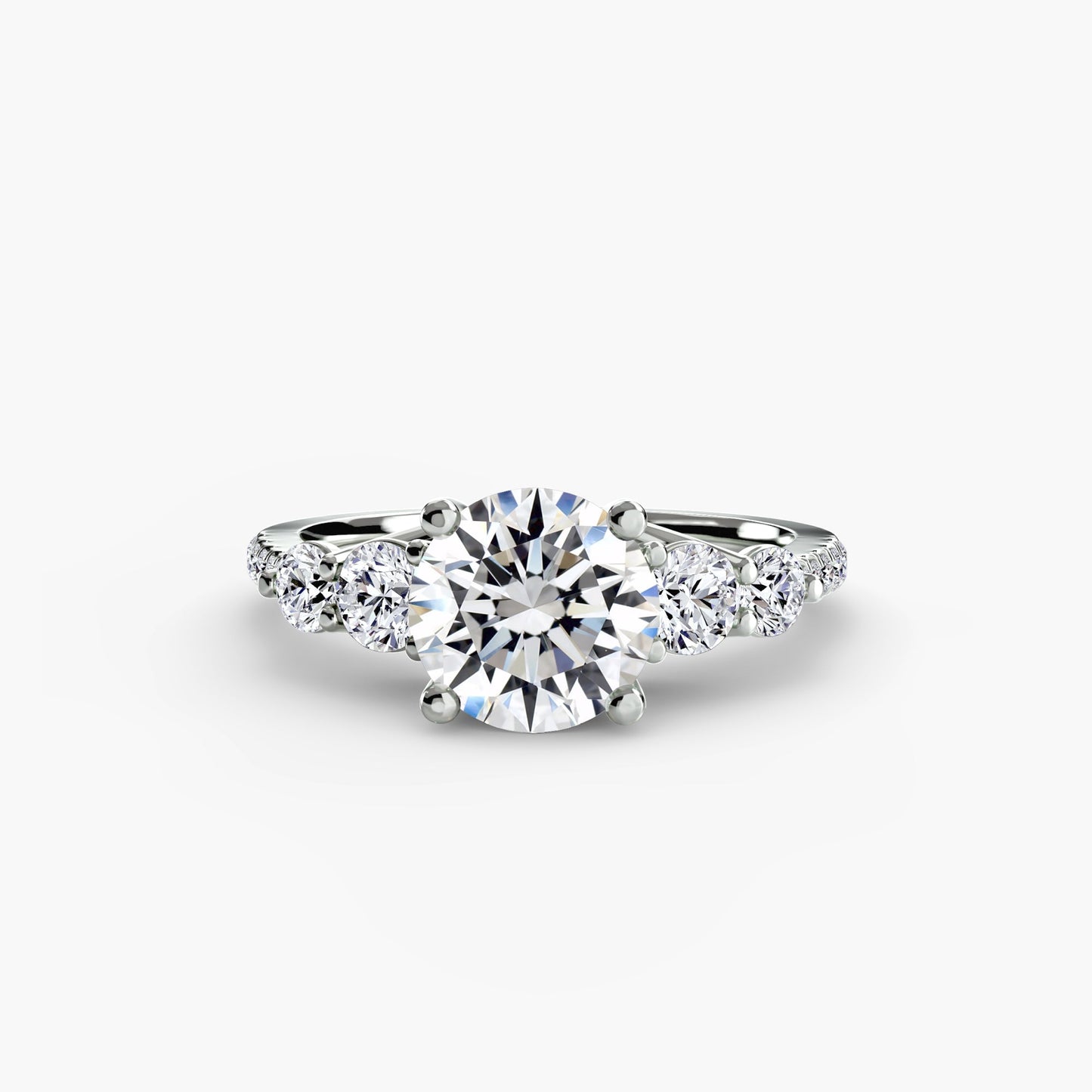 Five Stone Ring with Pavé Band - AYKA JEWELS
