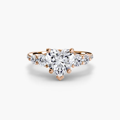 Five Stone Ring with Pavé Band - AYKA JEWELS