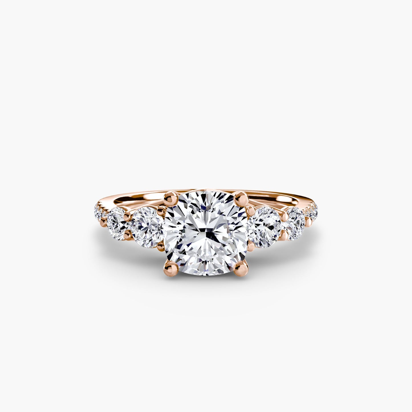 Five Stone Ring with Pavé Band - AYKA JEWELS