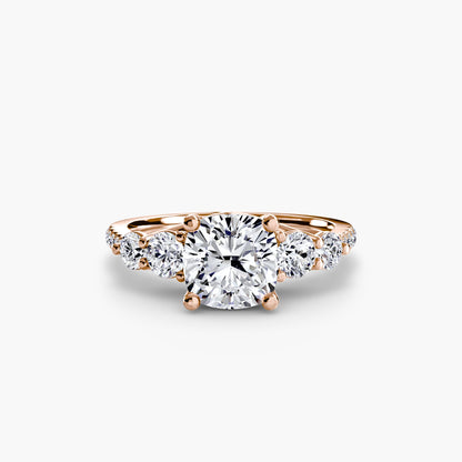 Five Stone Ring with Pavé Band - AYKA JEWELS