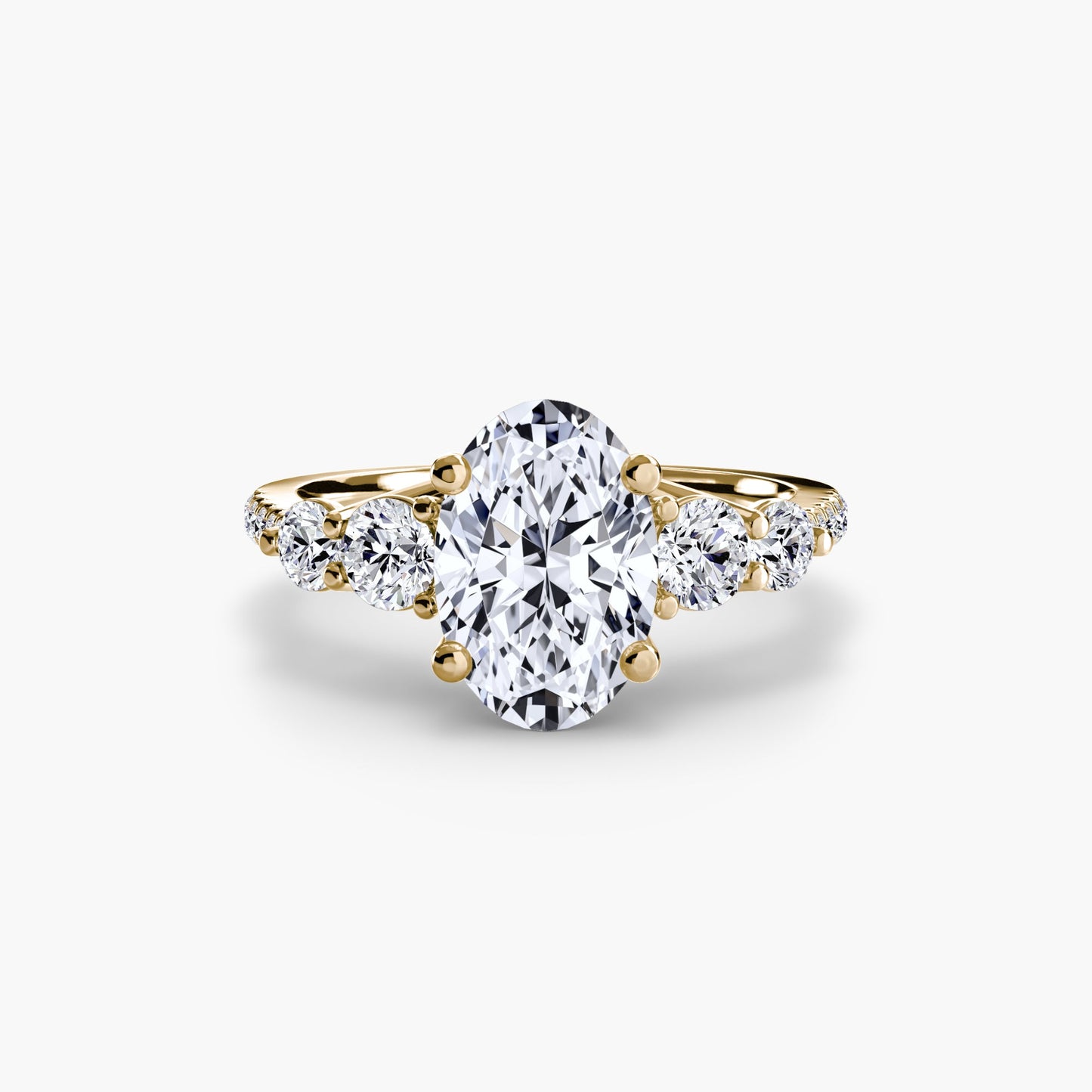 Five Stone Ring with Pavé Band - AYKA JEWELS