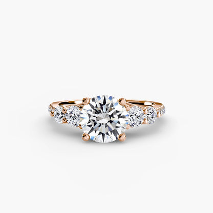 Five Stone Ring with Pavé Band - AYKA JEWELS