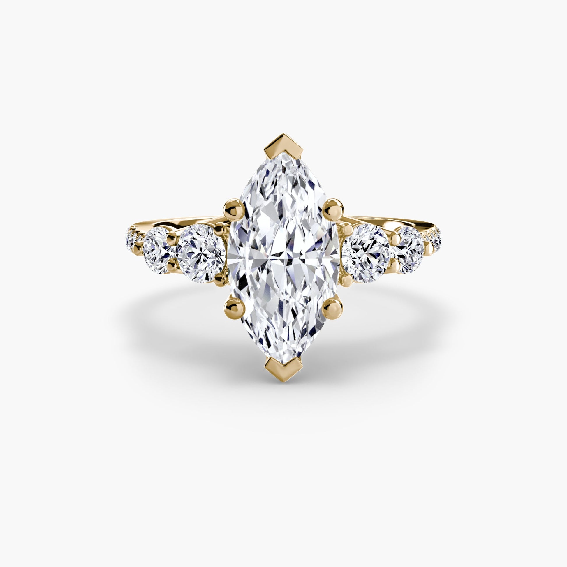 Five Stone Ring with Pavé Band - AYKA JEWELS