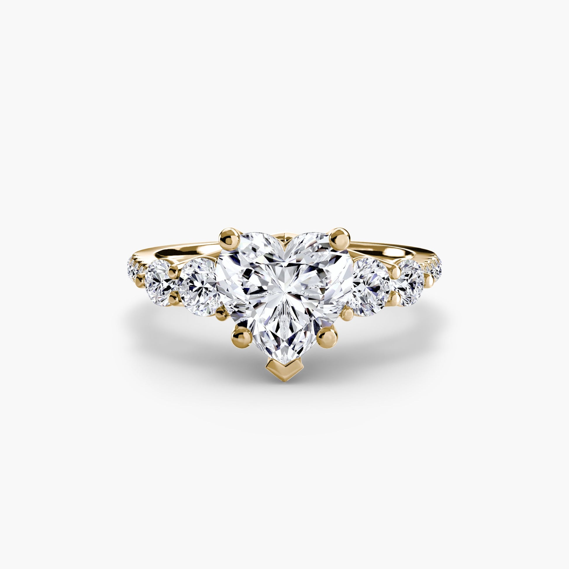 Five Stone Ring with Pavé Band - AYKA JEWELS