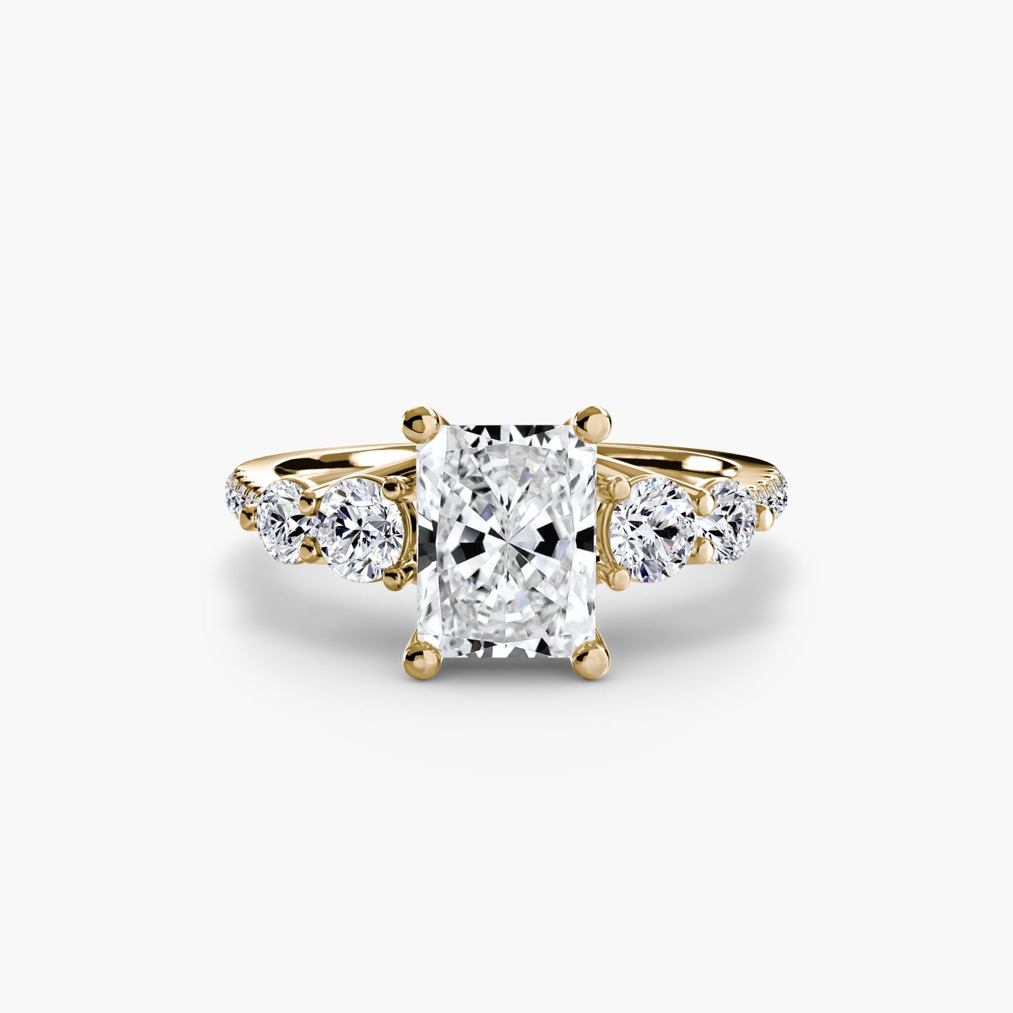 Five Stone Ring with Pavé Band - AYKA JEWELS